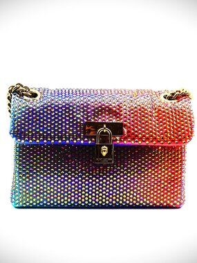 KURT GEIGER Mini Brixton Fabric Crossbody Bag in Purple Rainbow